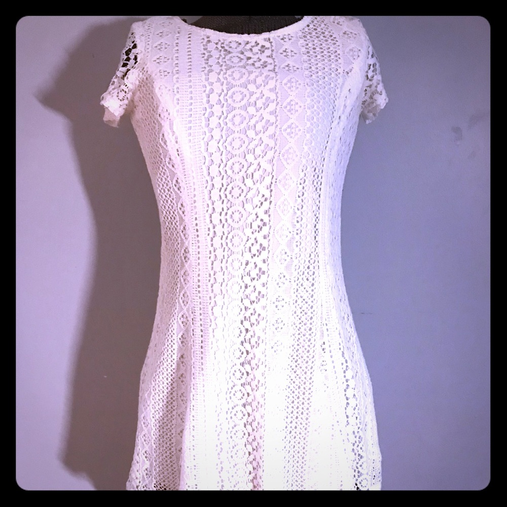 A white mini dress